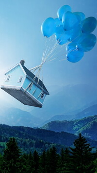 Balony unoszące dom