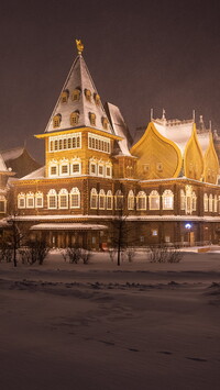 Pałac cara Aleksieja Michajłowicza zimową porą