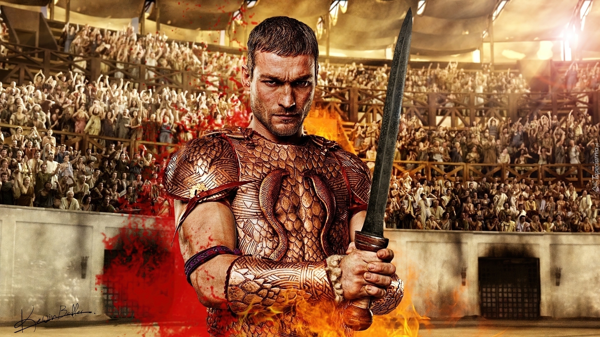 Spartakus, Krew i piach, Andy Whitfield