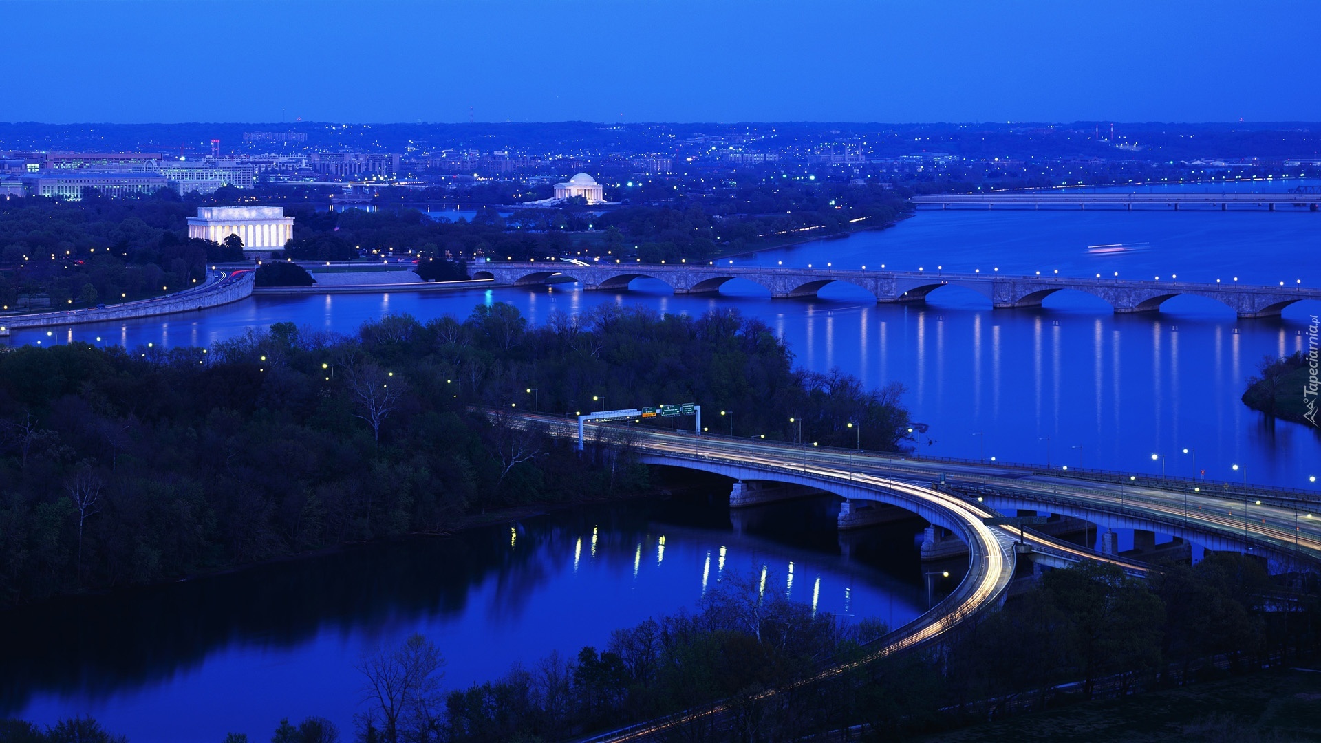 Mosty, Rzeka, Panorama, Waszyngton