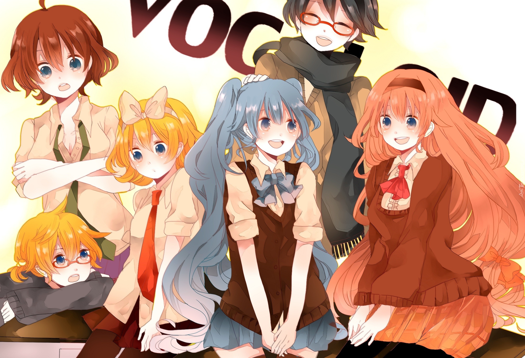 Vocaloid, Hatsune Miku, Kagamine Rin, Kagamine Len, Megurine Luka, Meiko, Kaito