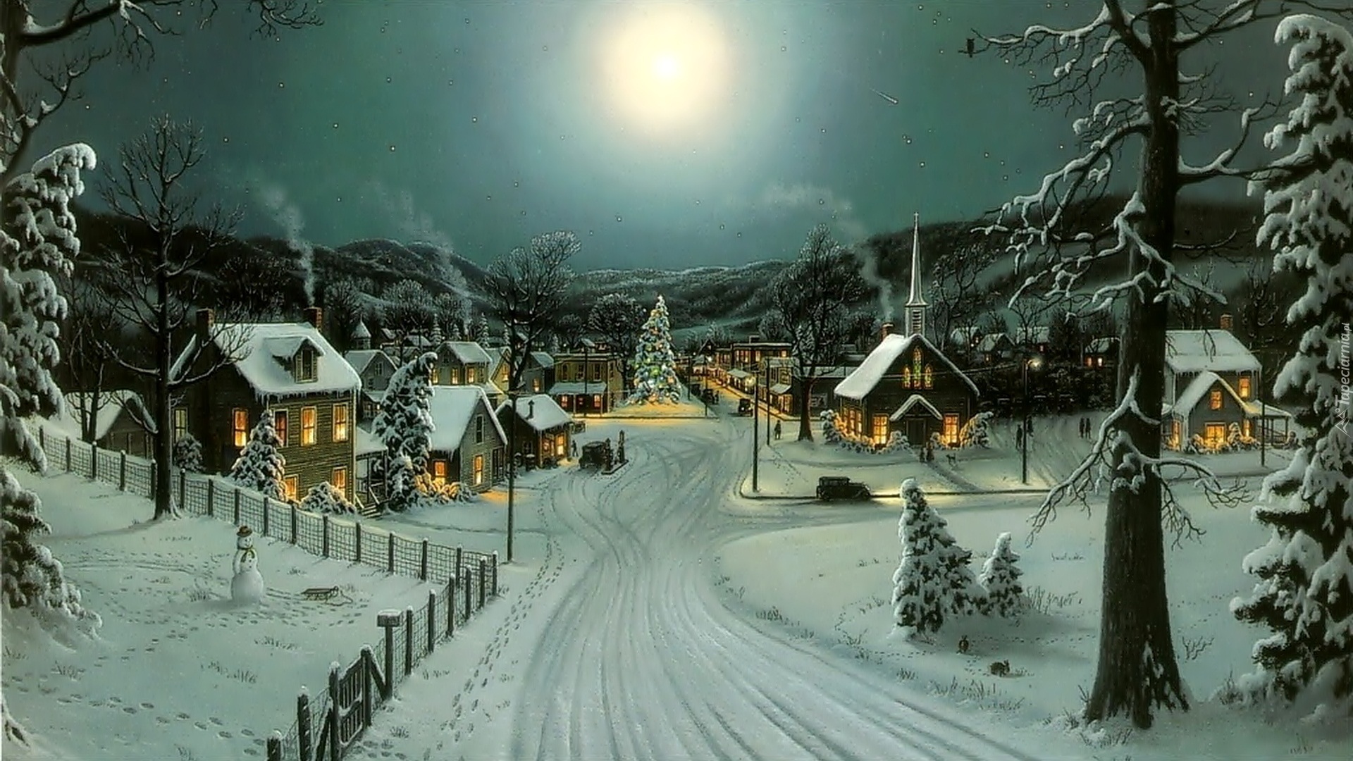 Доброй зимней ночи в деревне