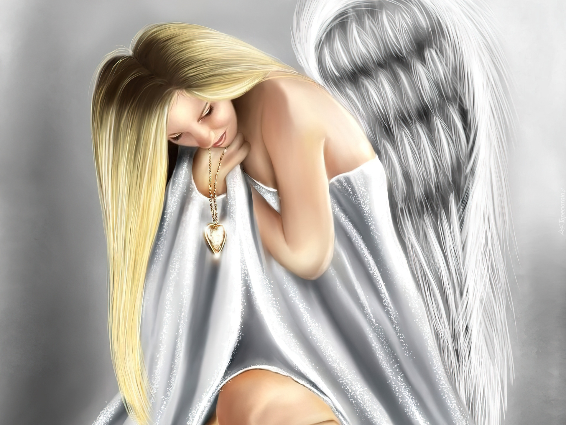 Ангел с длинными волосами