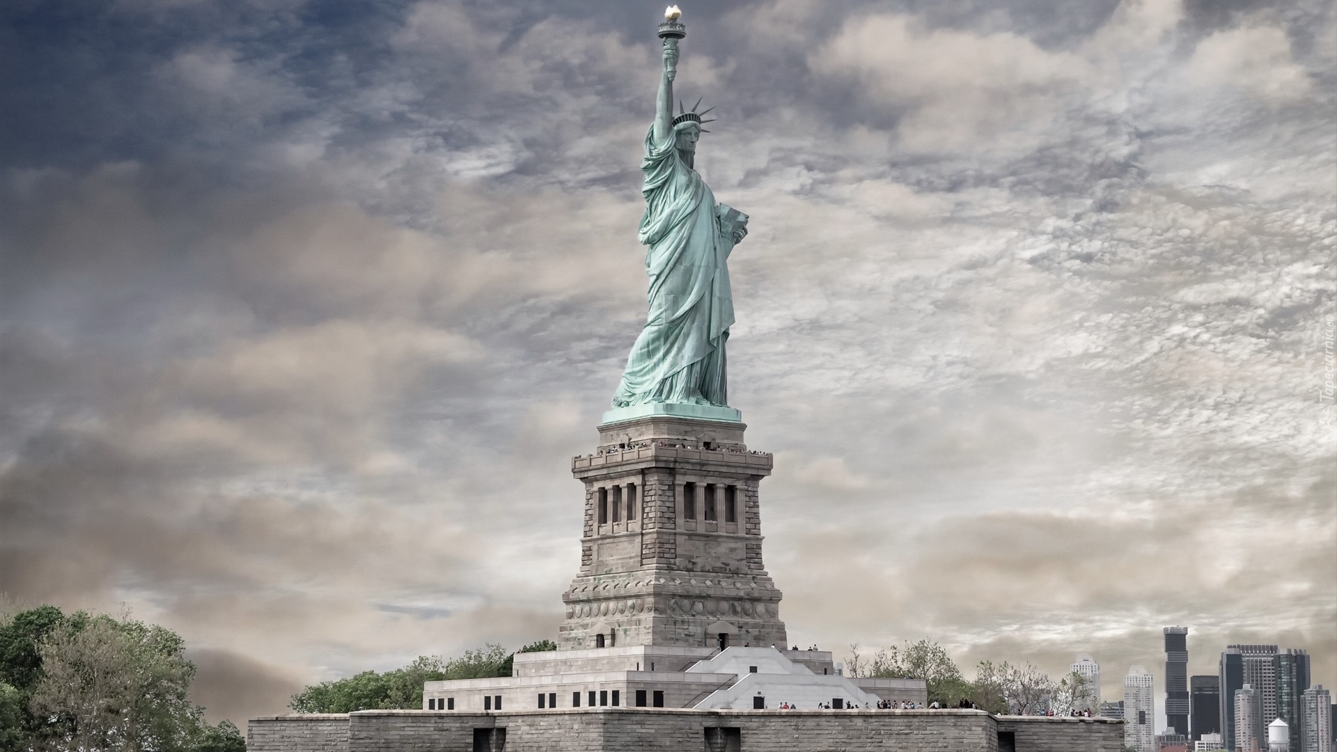 Statua Wolności, Posąg, Wyspa Liberty, Nowy Jork, Stany Zjednoczone