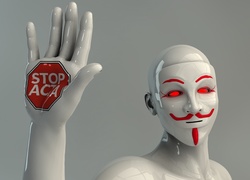 Stop, ACTA, Grafika, Postać