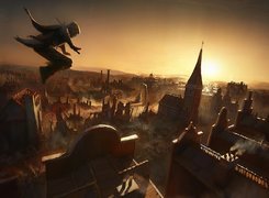 Assassin Creed 3, Skok, Z, Budynku, Zachód słońca