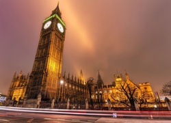Big Ben, Londyn, Anglia, Noc