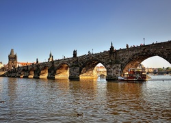 Most, Rzeka, Kaczki, Statek, Wycieczkowy
