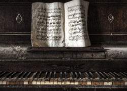 Instrument, Pianino, Stare, Zakurzone, Nuty