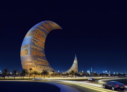 Budynek, Wieżowiec, Półksiężyc, Dubaj