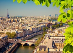 Miasto, Paryż, Wieża Eiffla, Rzeka