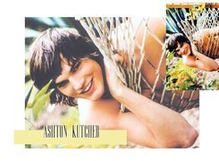 Ashton Kutcher,hamak, kwiaty