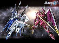 Gundam Seed, napis, logo, kosmos, roboty