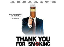 Thank You For Smoking, plakat, papieros, garnitur, zapalniczka, Aaron Eckhart
