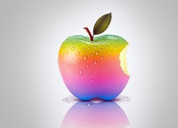 Logo, Apple, Jabłko, Tęczowe, Krople, Wody