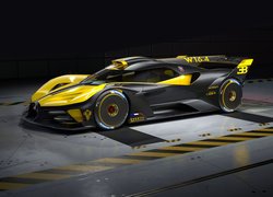 Bugatti Bolide, Żółto-czarne, Bok, 3D