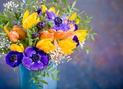 Bukiet Kwiatów, Anemony, Tulipany