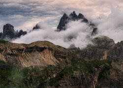 Góry, Dolomity, Cadini di Misurina, Mgła, Włochy