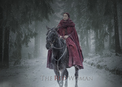 Carice van Houten na koniu jako Melisandre w serialu Gra o Tron
