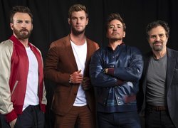 Mężczyźni, Aktorzy, Chris Evans, Chris Hemsworth, Robert Downey Jr., Mark Ruffalo