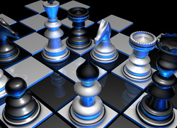 Figury na podświetlonej szachownicy