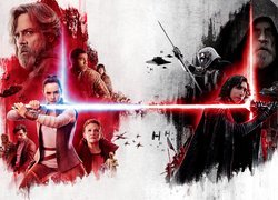 Film, Gwiezdne wojny ostatni Jedi, Star Wars The Last Jedi, Bohaterowie, Miecze, Świetlne, Grafika
