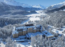 Hotel, Suvretta House, Zima, Góry, Lasy, Dolina Engadine, Sankt Moritz, Szwajcaria