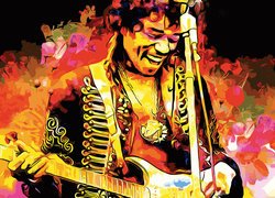 Jimi Hendrix, Gitara, Rock, Grafika