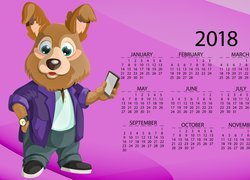 Kalendarz z graficznym psem na 2018 rok