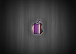 Logo, Apple, Kolorowe, Paski, Szare, Tło