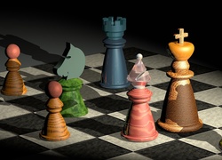 Kolorowe pionki do gry w szachy