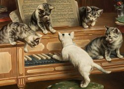 Koty na pianinie