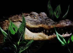 Krokodyl w grafice fractalius