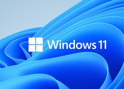 Logo, Windows 11, Niebieskie, Fale, Kształty