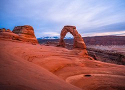 Park Narodowy Arches, Skały, Łuk skalny, Delicate Arch, Stan Utah, Stany Zjednoczone