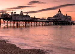 Molo, Eastbourne Pier, Kawiarnia, Restauracja, Morze, Wschód słońca, Eastbourne, Anglia