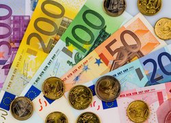 Pieniądze, Monety, Banknoty, Euro