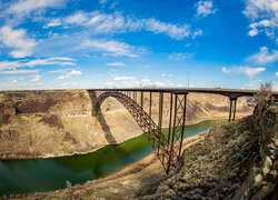 Stany Zjednoczone, Stan Idaho, Kanion, Rzeka, Snake River, Most, Perrine Memorial Bridge