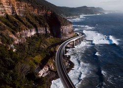 Wybrzeże, Most, Sea Cliff Bridge, Góry, Morze, Klif, Nowa Południowa Walia, Australia