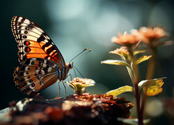 Motyl, Kwiat, Grafika