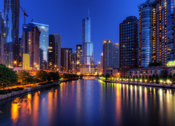 Chicago, Noc, Rzeka, Wieżowce