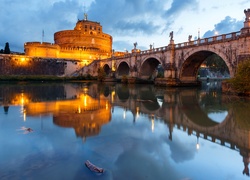 Włochy, Rzym, Most, Zamek Świętego Anioła, Rzeka Tyber