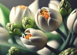 Tulipany, Białe, 2D