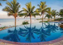 Palmy, Basen, Hotel, Sea Cliff Resort Spa, Mangapwani, Wyspa Zanzibar, Tanzania