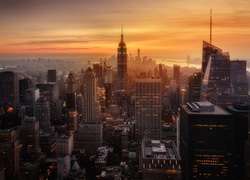 Panorama Nowego Jorku z drapaczami chmur