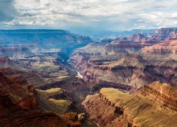 Park Narodowy Wielkiego Kanionu, Wielki Kanion Kolorado, Grand Canyon, Rzeka Kolorado, Góry, Arizona, Stany Zjednoczone