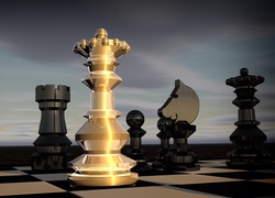 Pionki szachowe na planszy