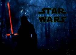 Postać ze świecącym mieczem z filmu Gwiezdne wojny: Przebudzenie Mocy