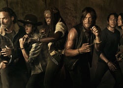 Serial, The Walking Dead, Żywe trupy, Rick, Carl, Michonne, Daryl - Norman Reedus, Glenn, Maggie, Abraham