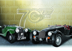 Samochody, Morgan 4/4 70th Anniversary Edition, 2006, Ściana, Logo